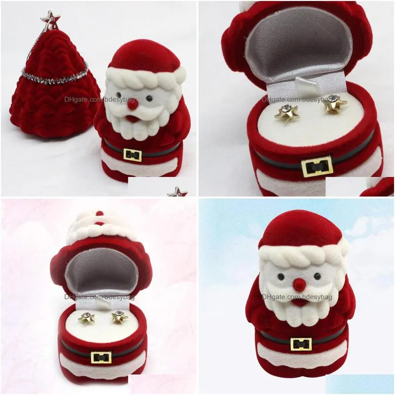 gift wrap santa claus jewelry box storage case for rings earrings necklaces brooches hair