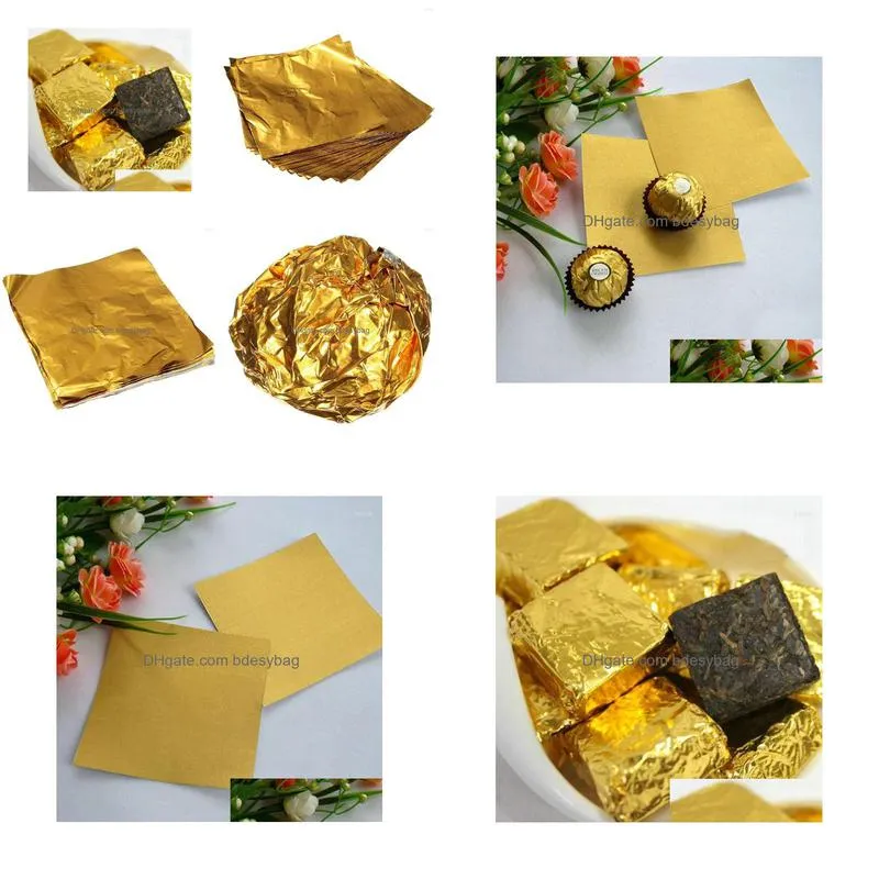 gift wrap 100pcs square sweets candy chocolate lolly paper aluminum foil wrappers gold cnim