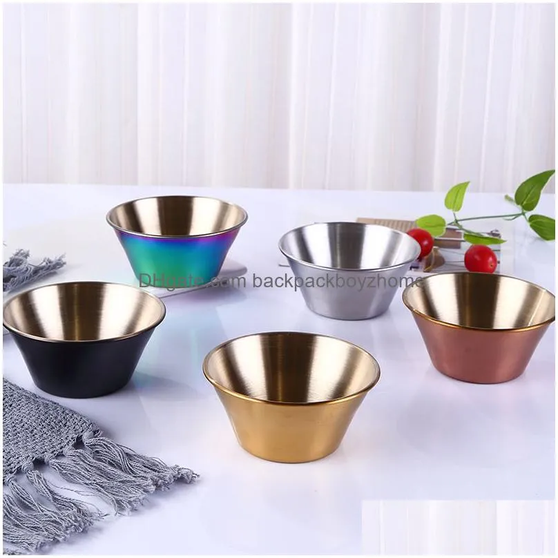 seasoning dishes stainless steel sauce dishes food dipping bowls snack small plate restaurant hotel kitchen seasoning bowl