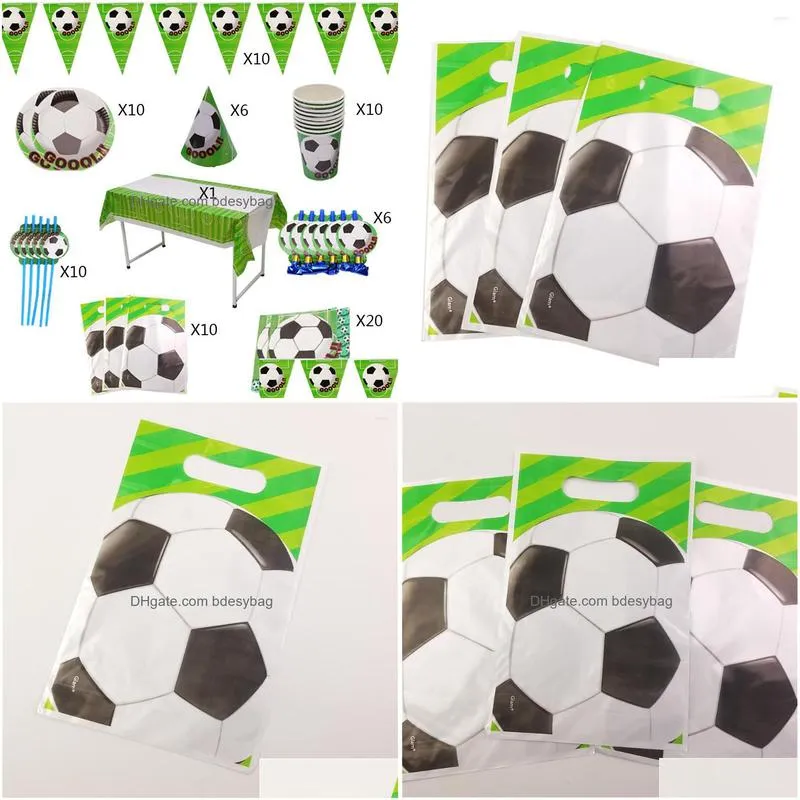 gift wrap 10pcs/lot football soccer theme cartoon bags kids birthday supplies baby shower favor event