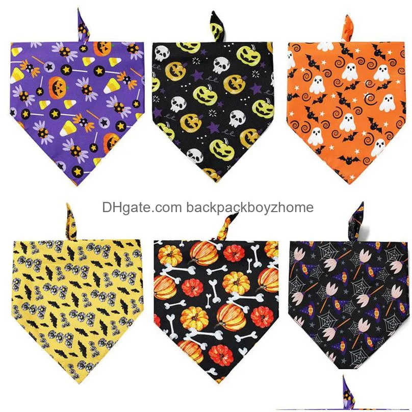 christmas pet triangle scarf happy halloween pumpkin merry christmas elk dog scarf pet adjustable saliva towel 70x48x48cm