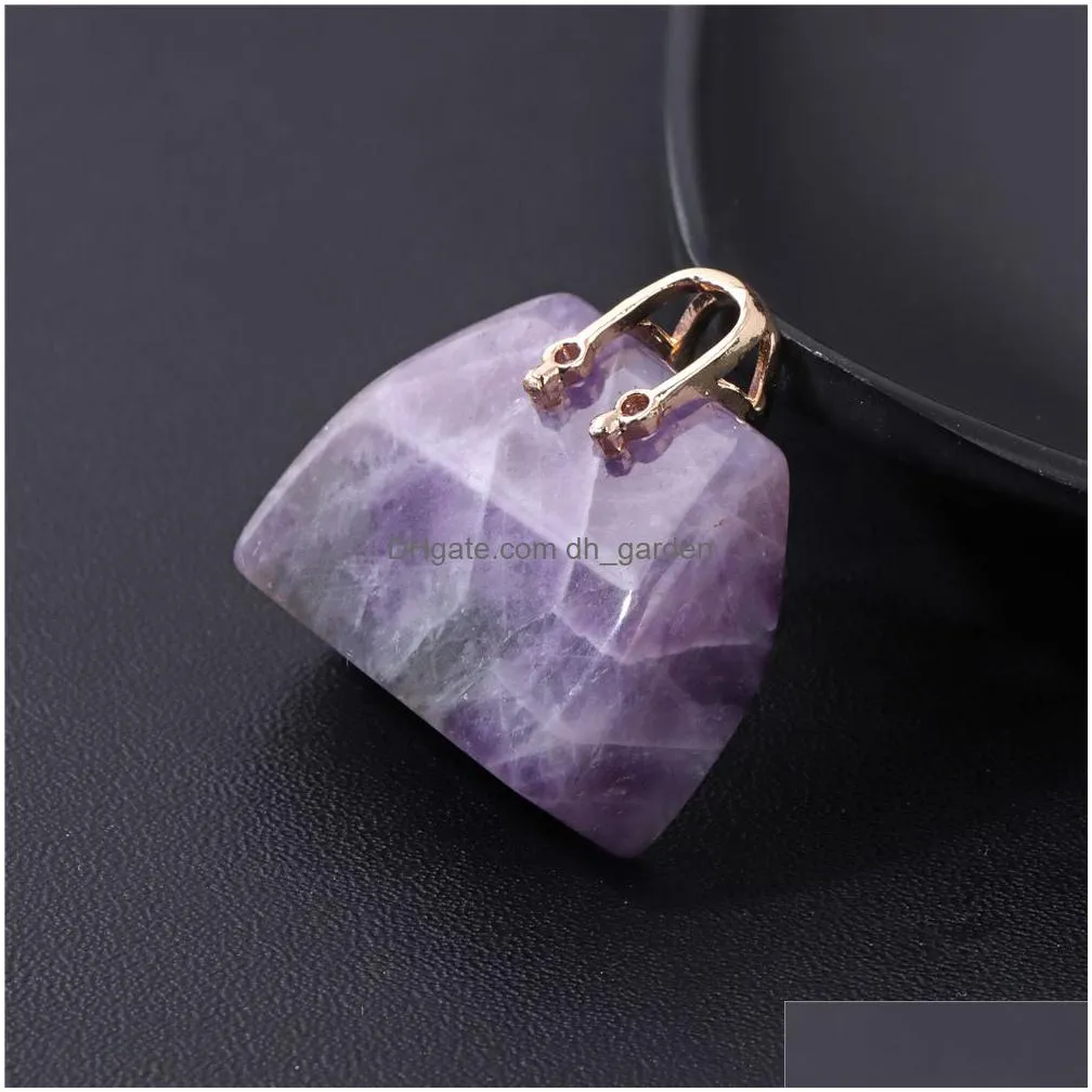 natural stone statue handbag charms mineral crystal agate pendant jaspers healing bag home decoration ornament diy necklace