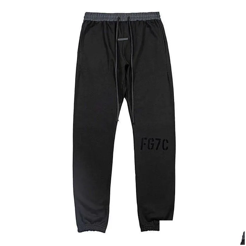  pants fashion brand fears of god main line season 7 fog high street drawstring leggings mens womens terry casual pants