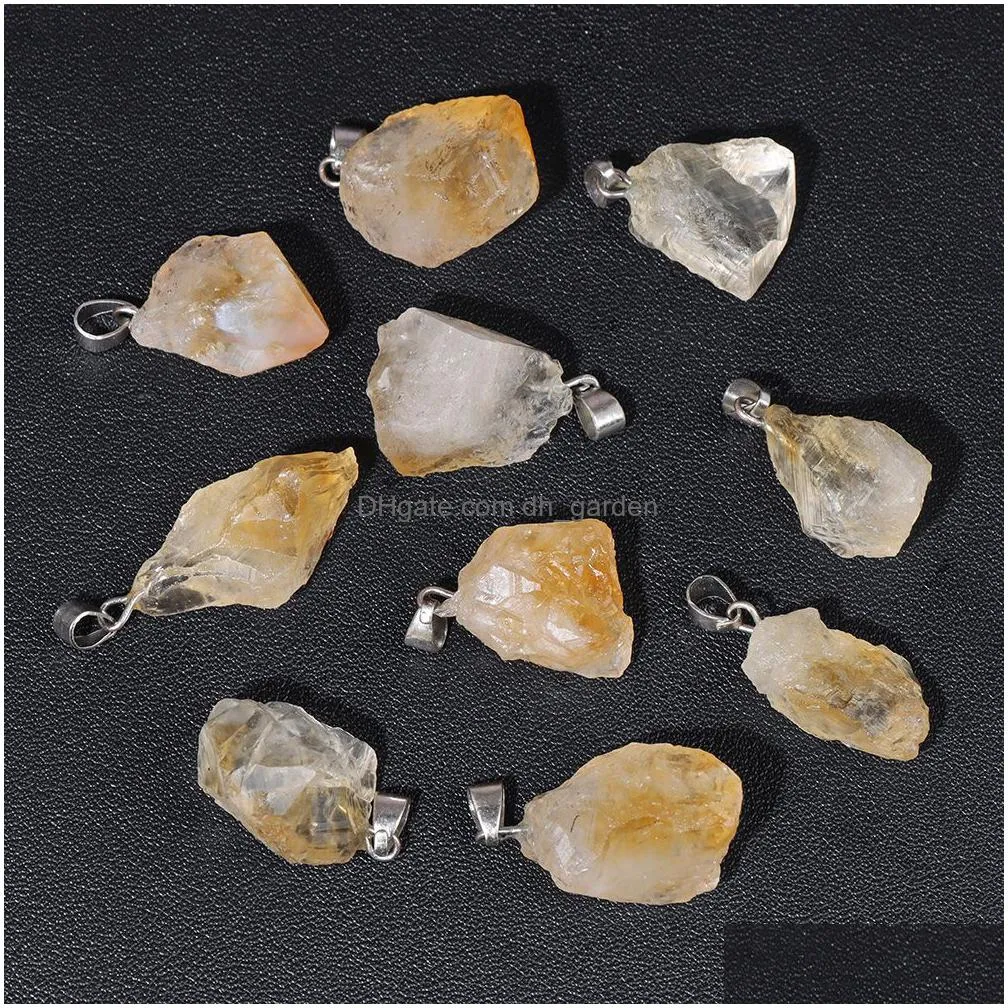 natural stone charms irregular rough quartz crystal energy pendant for jewery making earrings necklace diy accessories