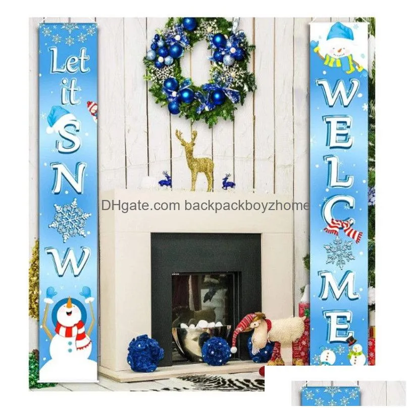 christmas couplet banner porch sign christmas door family party shop mall holiday hanging decoration 15 patterns