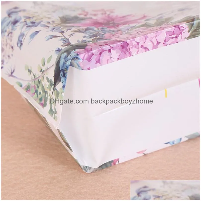 beautiful day print bag plastic bags with handles colorful flower butterfly clothes packaging boutique handle bags