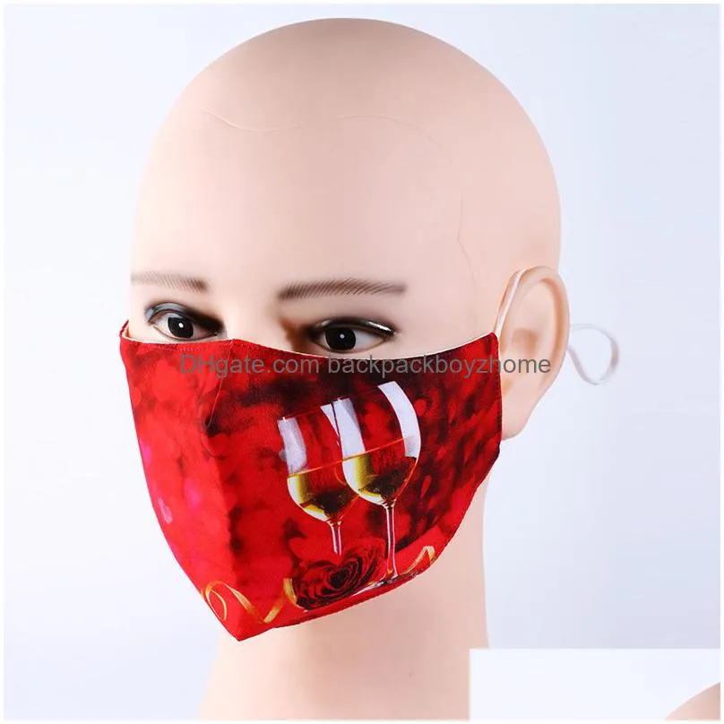 lovers valentines day fashion masks adult reusable washable adjustable cloth face masks