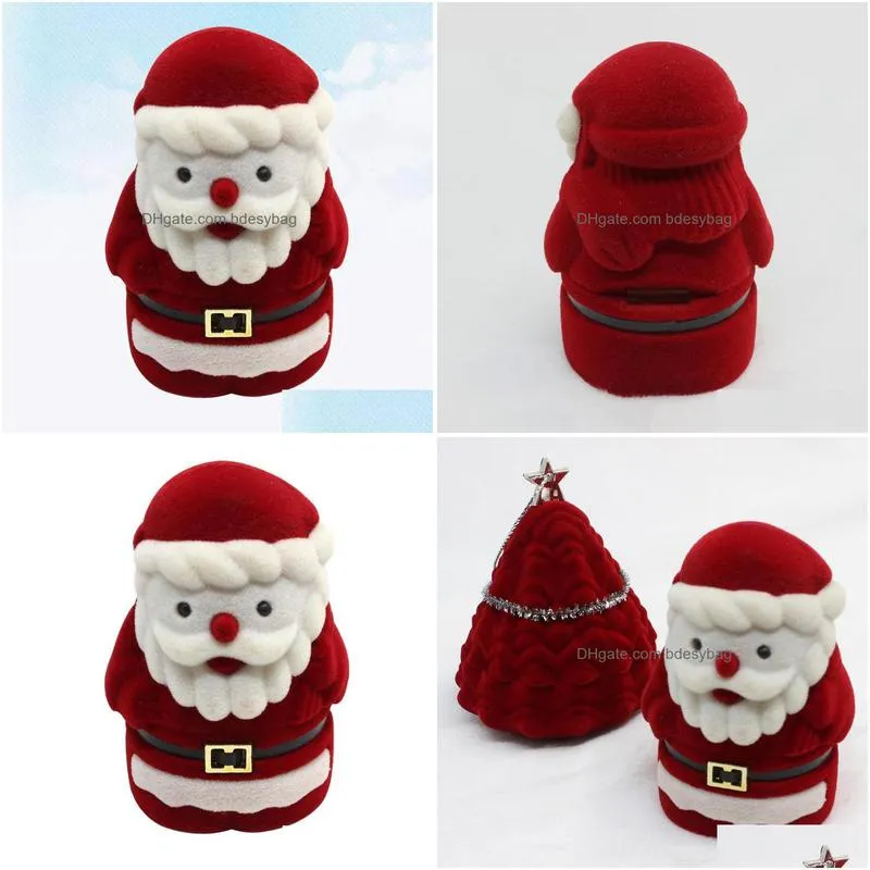 gift wrap santa claus jewelry box storage case for rings earrings necklaces brooches hair