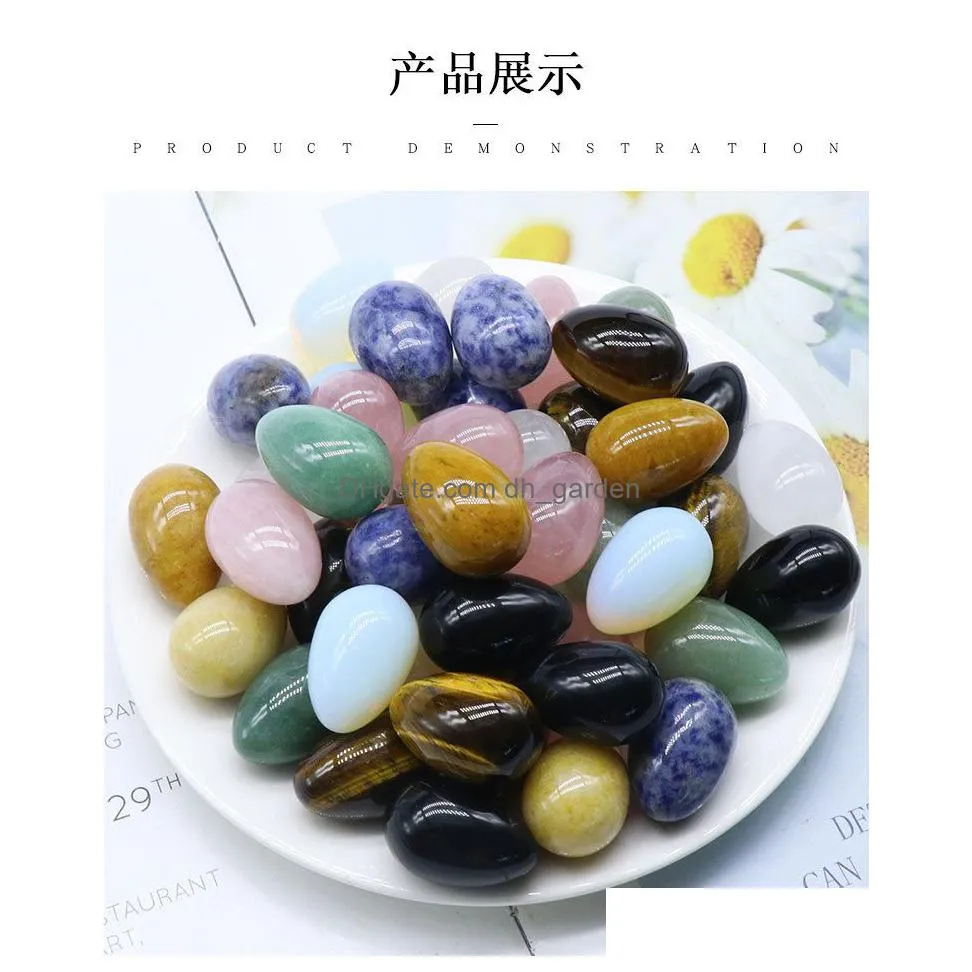 easter ornament 30mm egg shape crystal natural stone craft jewelry chakra reiki healing energy protection decoration gift