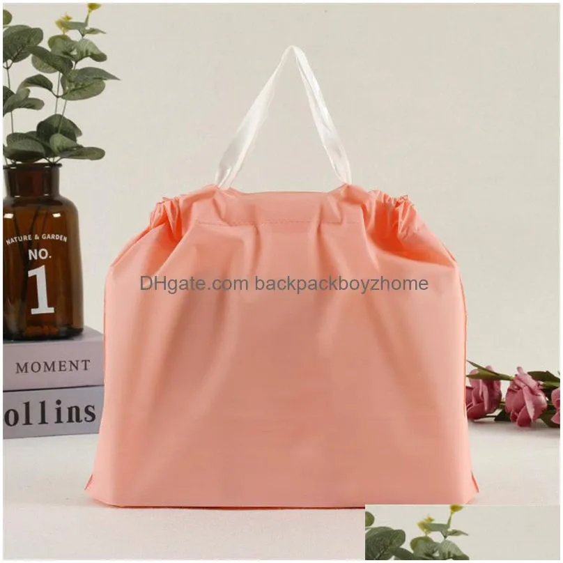 eva drawstring bag restaurant takeaway packed drawstring bag plastic clothing bag with handle shopping package pouch