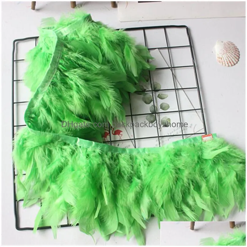 1m turkey feather costume trimming soft fluffy dyed colorful turkey feather ribbon lace party costume decoration