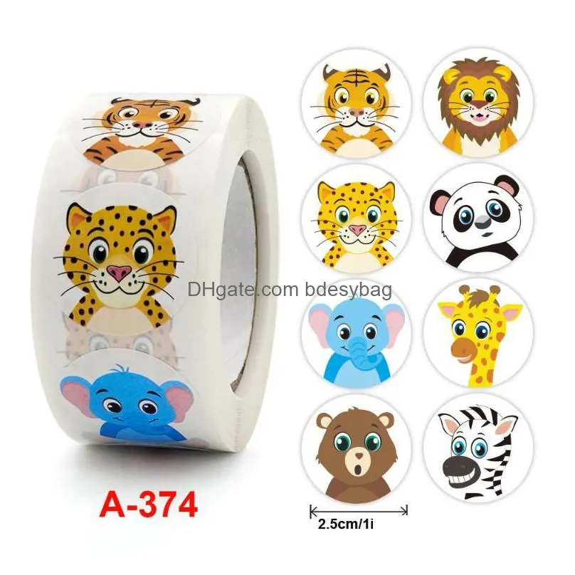 gift wrap 50500pcs cartoon animal children sticker label thank you cute toy game diy sealing decoration supplies