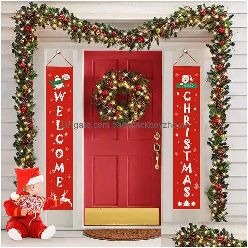 christmas couplet banner porch sign christmas door family party shop mall holiday hanging decoration 15 patterns