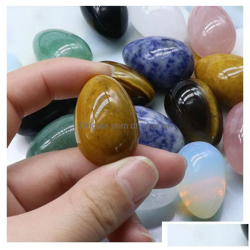easter ornament 30mm egg shape crystal natural stone craft jewelry chakra reiki healing energy protection decoration gift