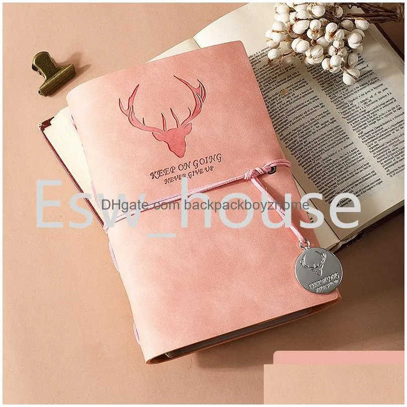 journal notepads 80 sheets paper vintage pu leather note book handmade travel diary sketchbook student gifts