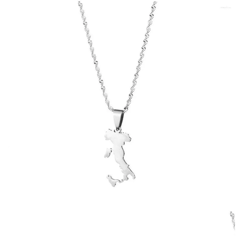 pendant necklaces italy map silver color gold italia maps jewelry