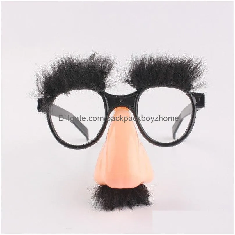 Halloween Party Supplies Big Nose Funny funny glasses Hair Eyebrow Props Mustache Cosply Trick Fast Drop Delivery for Home and Garden