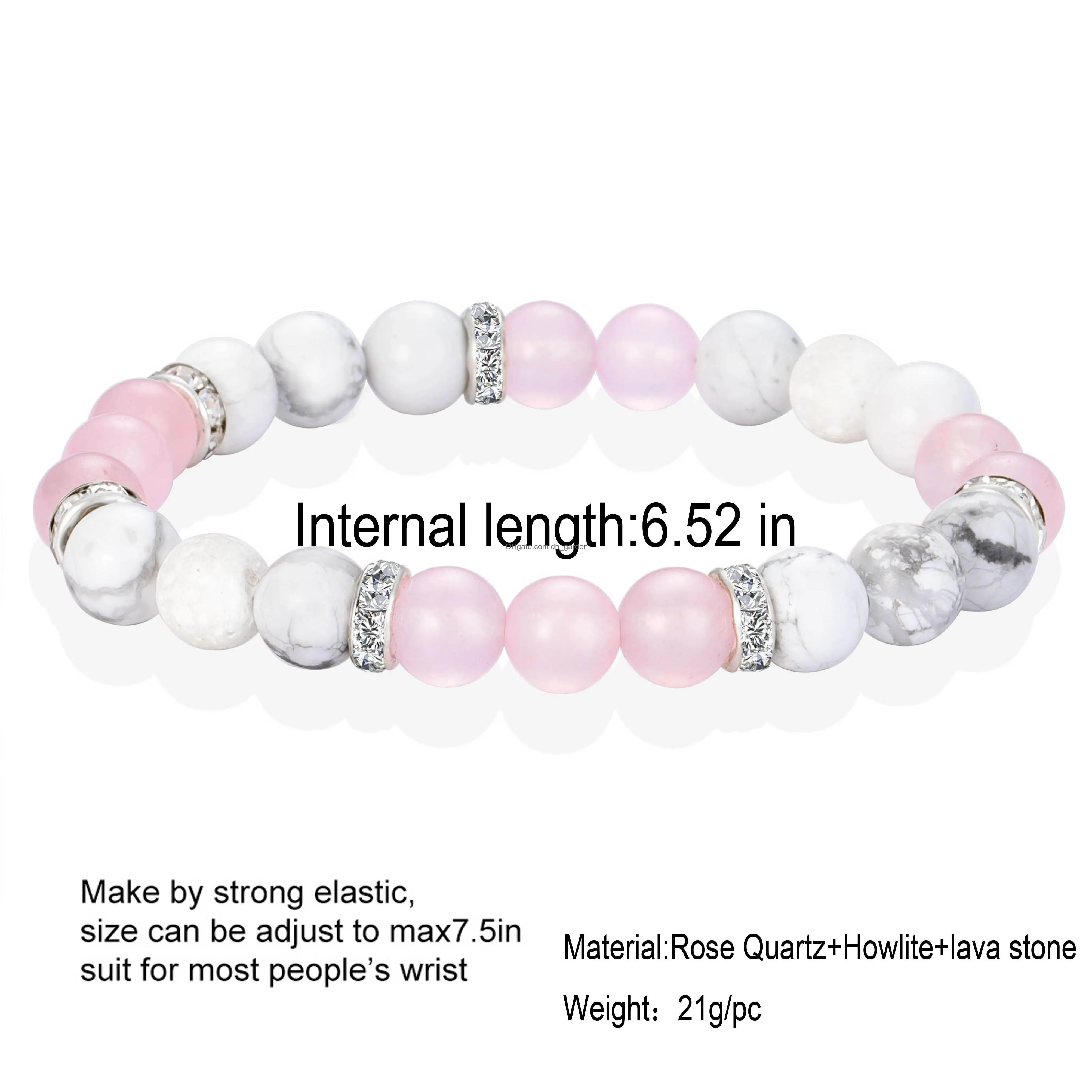 natural amethyst bead bracelet lava stone bead distance bracelet for friends healing balance for men women