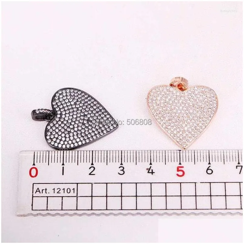 pendant necklaces 6pcs zyzp4387 clear white cubic zirconia micro pave heart cz zircon love necklace for women jewelry making