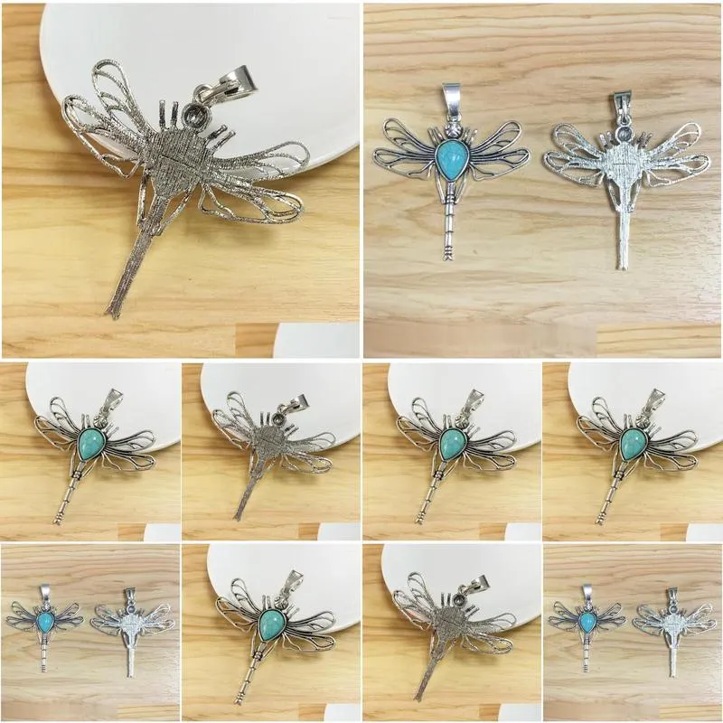 pendant necklaces 2 pieces tibetan silver large hollow dragonfly faux charms pendants for necklace jewelry making 74x64mm