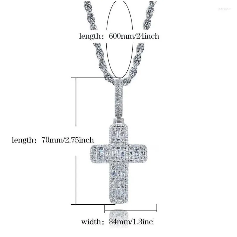 pendant necklaces jinao fashion cross necklace cubic zircon iced out chain hip hop jewelry for man women gifts