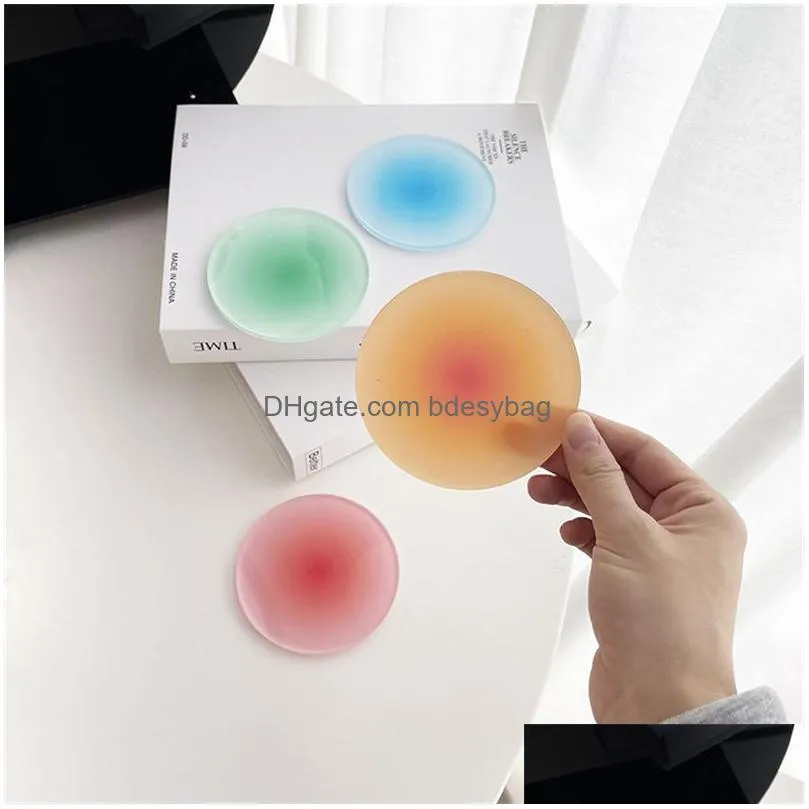 ins styles acrylic coasters mats round sunset gradient nordic shooting props decorative ornaments insulation placemat