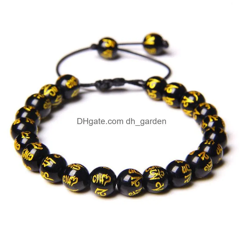 tiger eye stone beaded bracelet adjustable strands braided rope bangles 8mm natural lava rock men women yoga healing balance bracelets