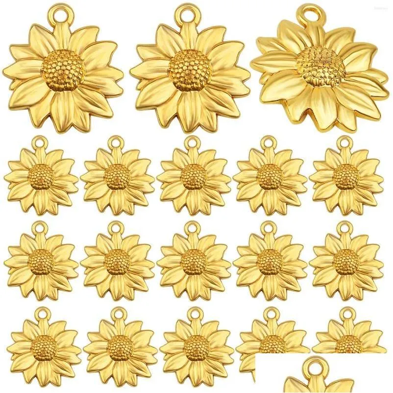 pendant necklaces 60pcs antique sunflower pendants charms alloy vintage flower dangle for diy necklace bracelet jewelry making