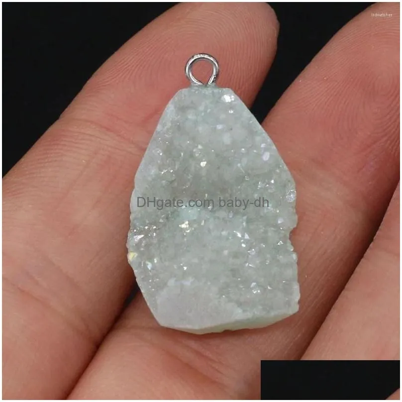 pendant necklaces yachu natural stone druzy agates irregular for jewelry making diy necklace earring accessories charms gift