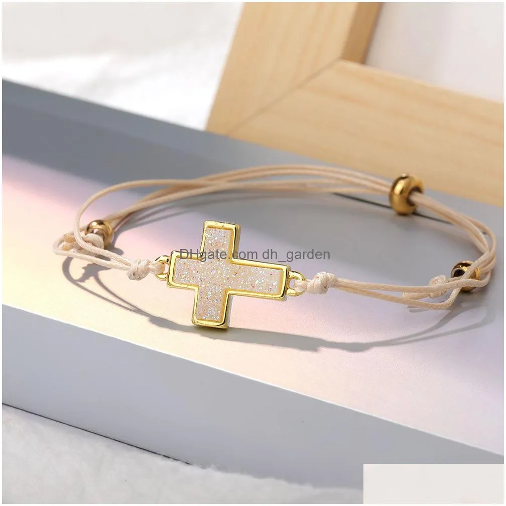 simple cross bracelet adjustable braid lucky string rope bracelets for women men children handmade jewelry