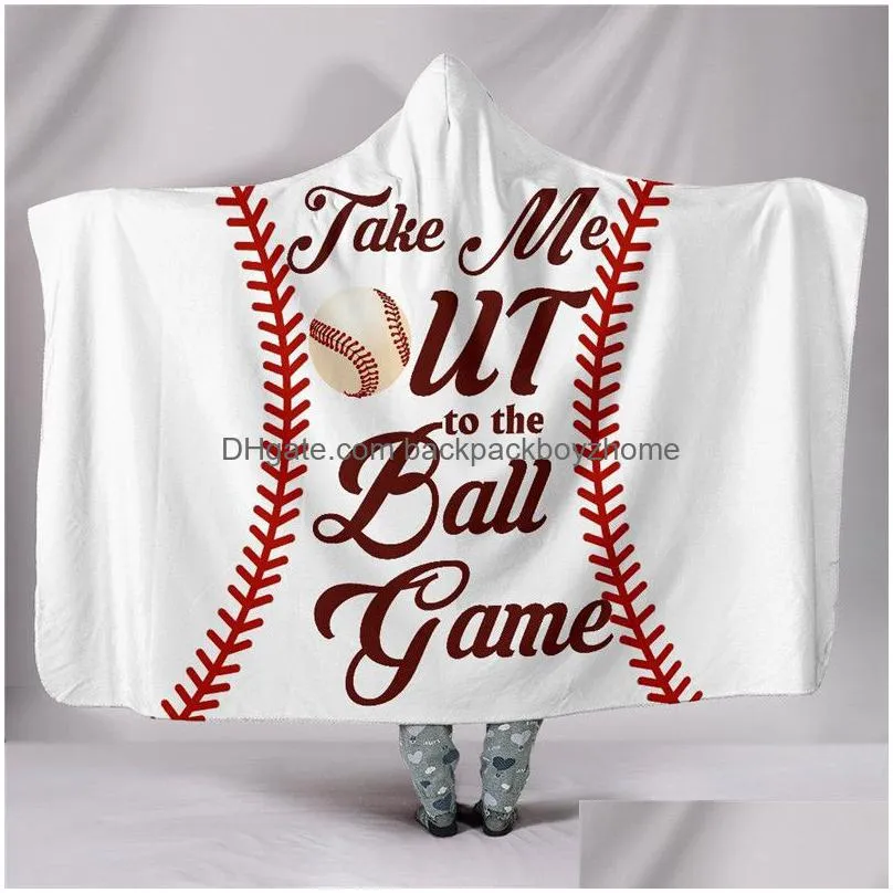 baseball football hooded blanket sports ball sherpa towel softball blankets soccer couch throw keep warm cape