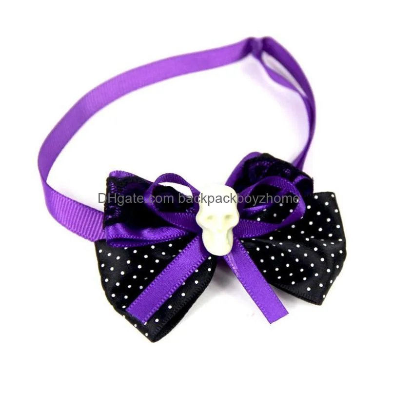 halloween pet bow tie pets dogs cats pumpkin ghost witch collar bowknot tie holiday grooming supplies