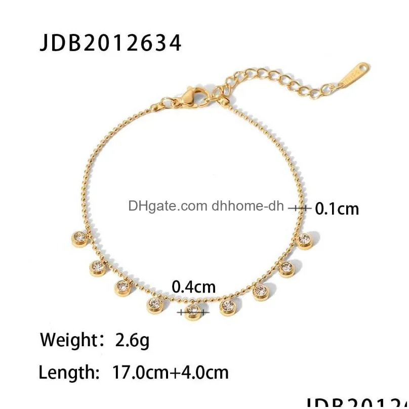 pendant necklaces uworld 18k gold plated clear zircon charms choker stainless steel bead chain round zircons necklace bracelet bijoux