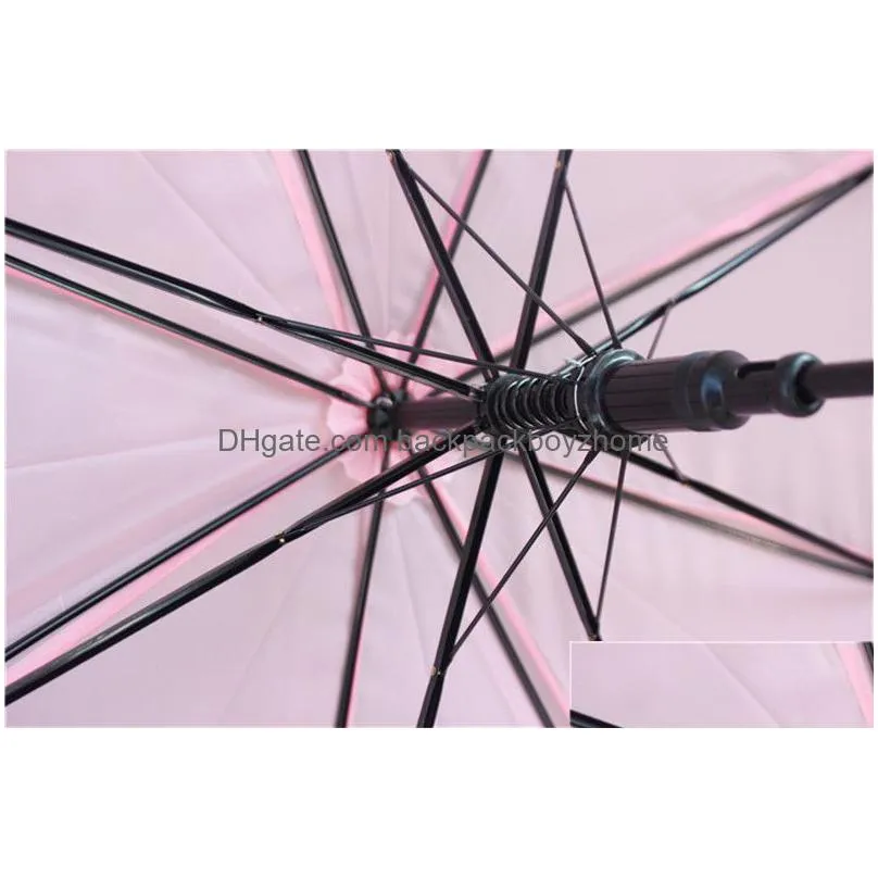 candy color umbrella long handle frosted umbrella pvc automatic 8 bone pvc umbrellas pink green yellow solid color umbrellas