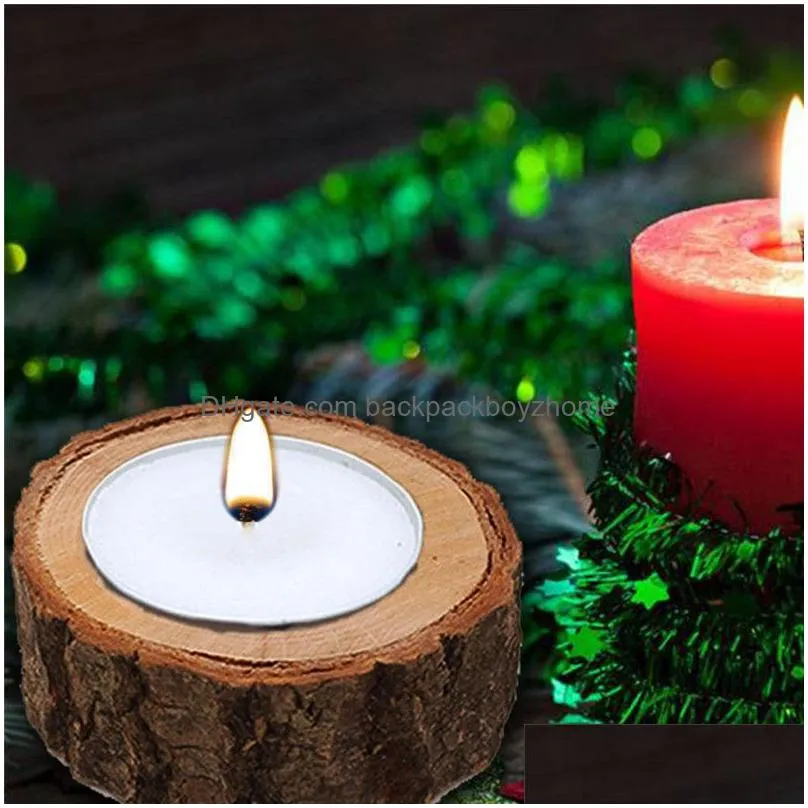 stump candle holder wooden pillar rustic tree stump candle holder wedding valentine home decoration succulents flowerpot 3 pcs/ lot