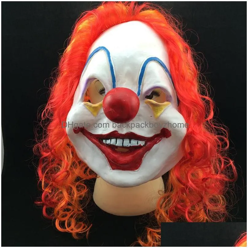 halloween scary party mask latex clown face mask clown wry face scary masks halloween full face horror scary masquerade masks