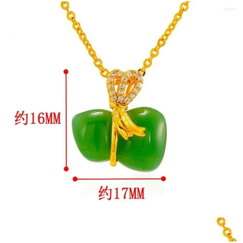 pendant necklaces unique pure natural stone crystal gourd clavicle for women 24k gold chain choker necklace christmas gifts