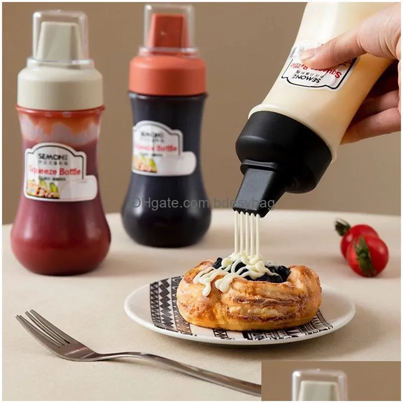 squeeze sauce container salad tools five hole salad ketchup mustard sauces honey jam seasonings dispenser