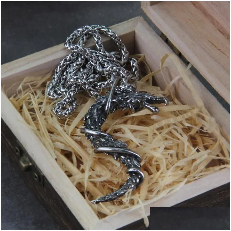 pendant necklaces never fade dragon for women men vintage choker necklace mascot ornaments jewelry gift wooden boxpendant