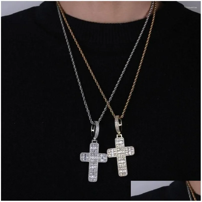 pendant necklaces jinao fashion cross necklace cubic zircon iced out chain hip hop jewelry for man women gifts