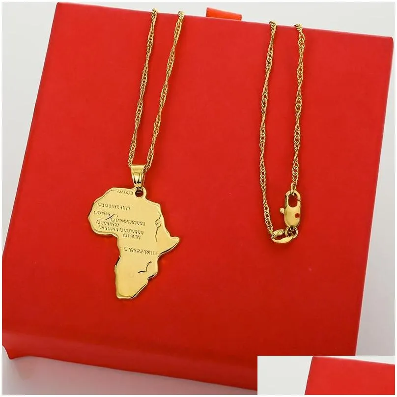 pendant necklaces africa congo algeria map necklace fashion allmatch for men and womenpendant