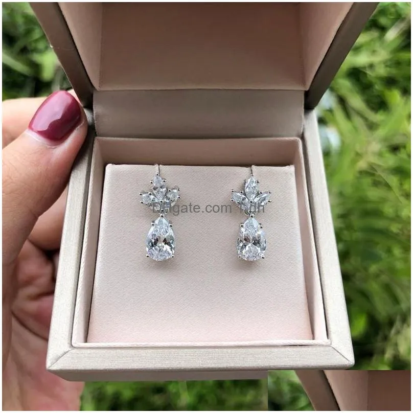 highquality selling retro s925 silver earrings blue pendant zircon accessories suitable for workplace and stud