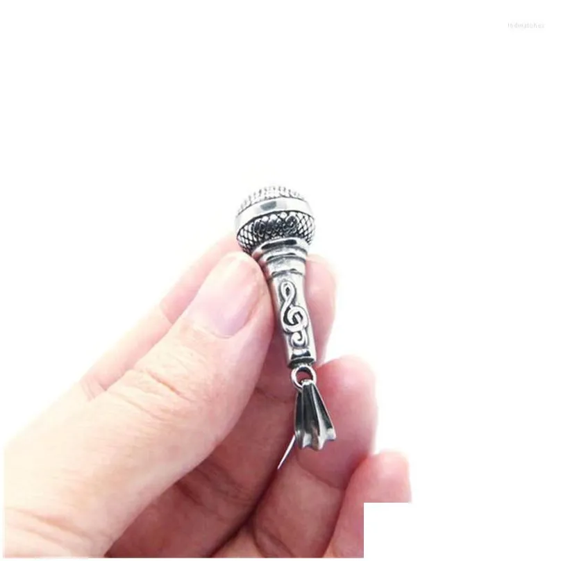 pendant necklaces 1pc est cool microphone 316l stainless steel jewelry men boys music pendantpendant necklacespendant