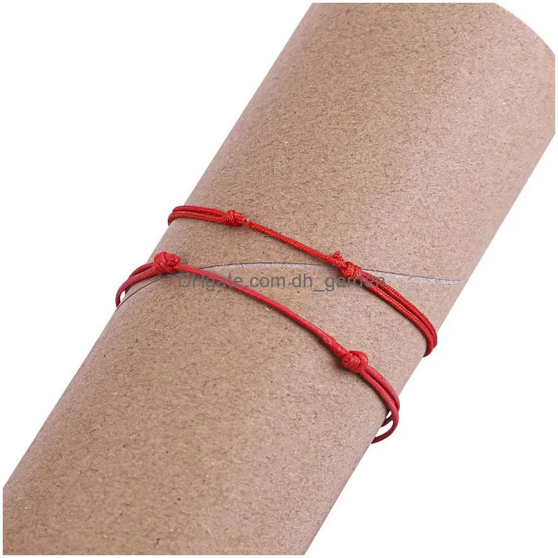 simple thin lucky red string bracelet wax rope friendship bracelets bangles pulseras