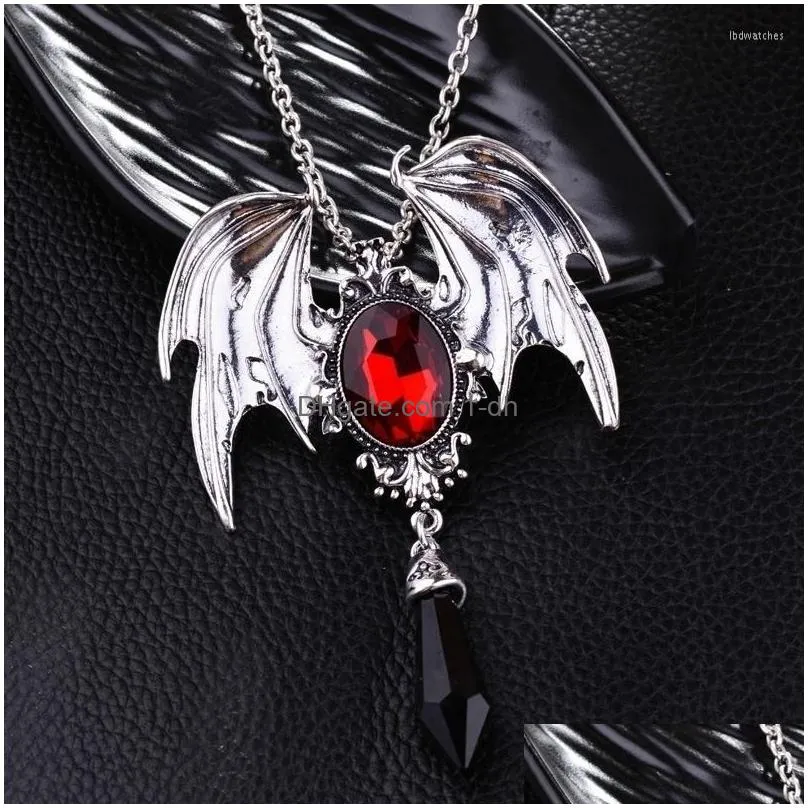 pendant necklaces trendy animal bat necklace womens bohemian crystal inlaid accessories party jewelry