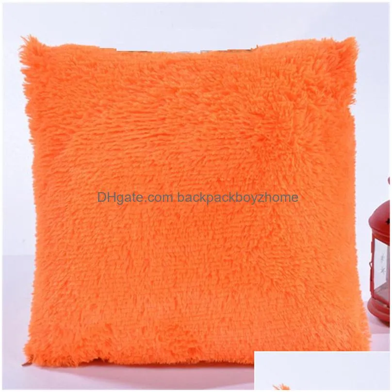 plush pillow case soft plush fur pillowcase waist throw cushion cover 43x43cm home office car cushion cover case