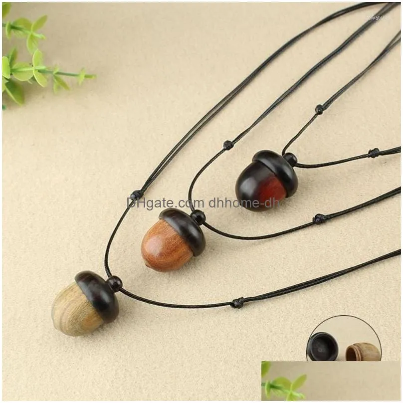 pendant necklaces vintage screwable ebony acorn gawu box long necklace pine design 40gb