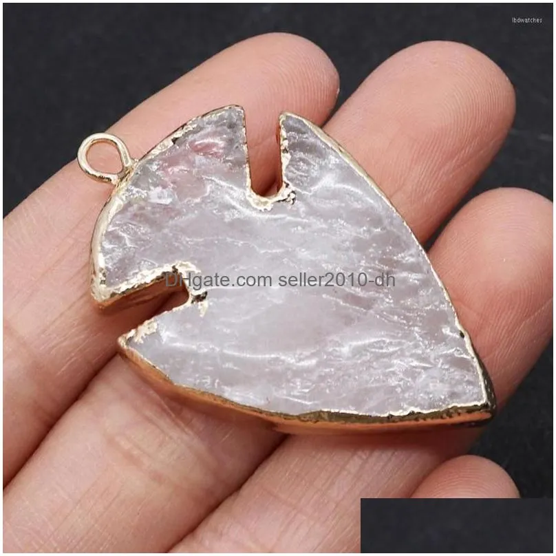 pendant necklaces natural stone white crystal leaf 2055mm charm making diy necklace earrings fashion jewelry boutique ladies