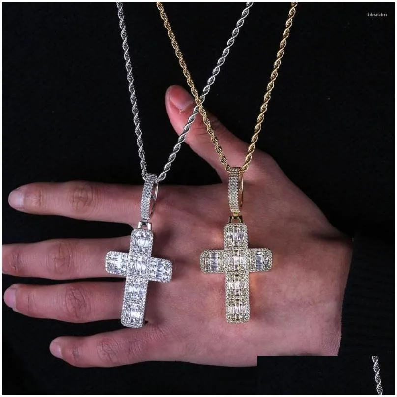 pendant necklaces jinao fashion cross necklace cubic zircon iced out chain hip hop jewelry for man women gifts