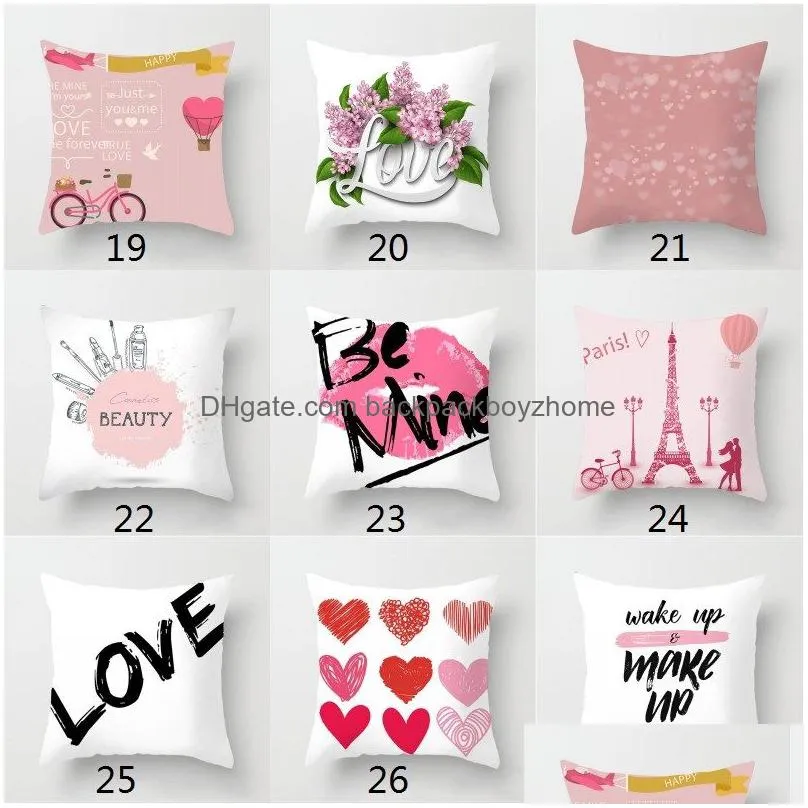 make up letter print pillowcase couple lover love you print pillow cover 45x45cm valentines day pillowcase
